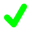 Bright green checkmark