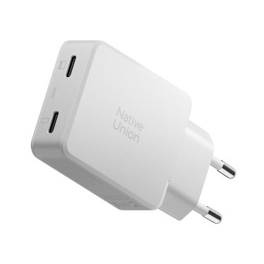 Native Union 2-port USB-C Pocket GaN Charger - 65W - White