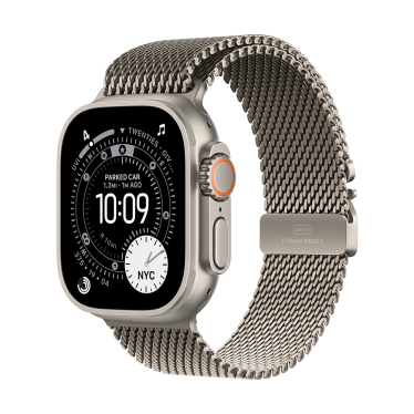 [Open Box] Apple Watch Ultra 3 - 49mm - Natural Titanium - Natural Titanium Milanese Loop - Small