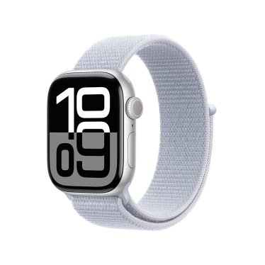 Apple Watch S10 Cellular - 42mm - Silver Aluminium - Blue Cloud Sport Loop -  (130-200mm)