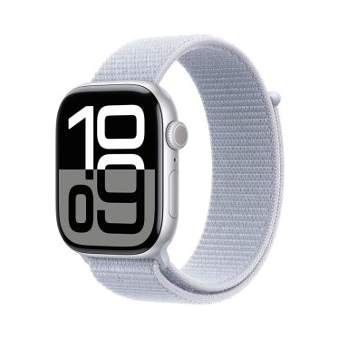 Apple Watch S10 - 46mm - Silver Aluminium - Blue Cloud Sport Loop - (145-220mm)