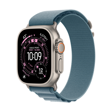 Apple Watch Ultra 3 - 49mm - Natural Titanium - Light Blue Alpine Loop - Medium