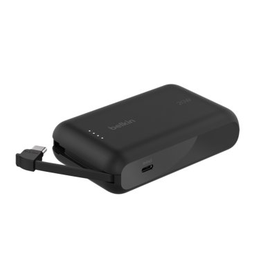 Belkin BoostCharge PD powerbank met geïntegreerde USB-C kabel - Zwart