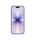 iPhone 17, voorkant, kleur Lavendel, Dynamic Island in het midden bovenin