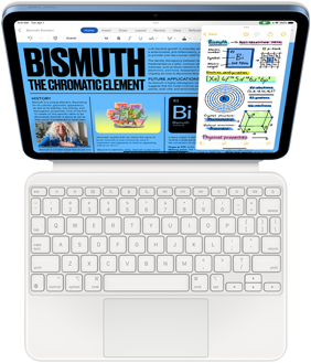 Slide Over met Pages- en Notities-app op een iPad.
