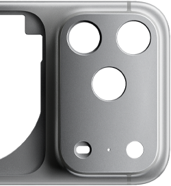 iPhone 17 Pro, achterkant, unibodybehuizing van gesmeed aluminium