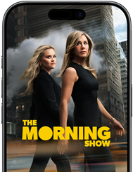 Een iPhone 17 met de Apple TV+-serie The Morning Show